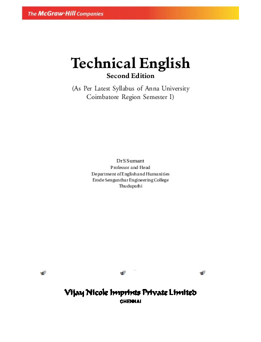 Technical English 2nd Edition by Dr S sumant